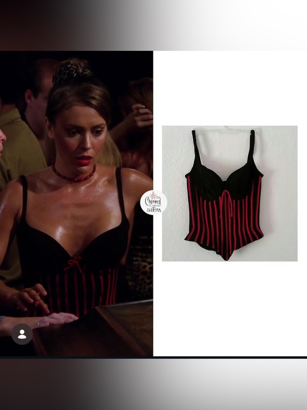 RARE PINSTRIPE CORSET ALT COLOR WHITE ASO PHOEBE HALLIWELL CHARMED